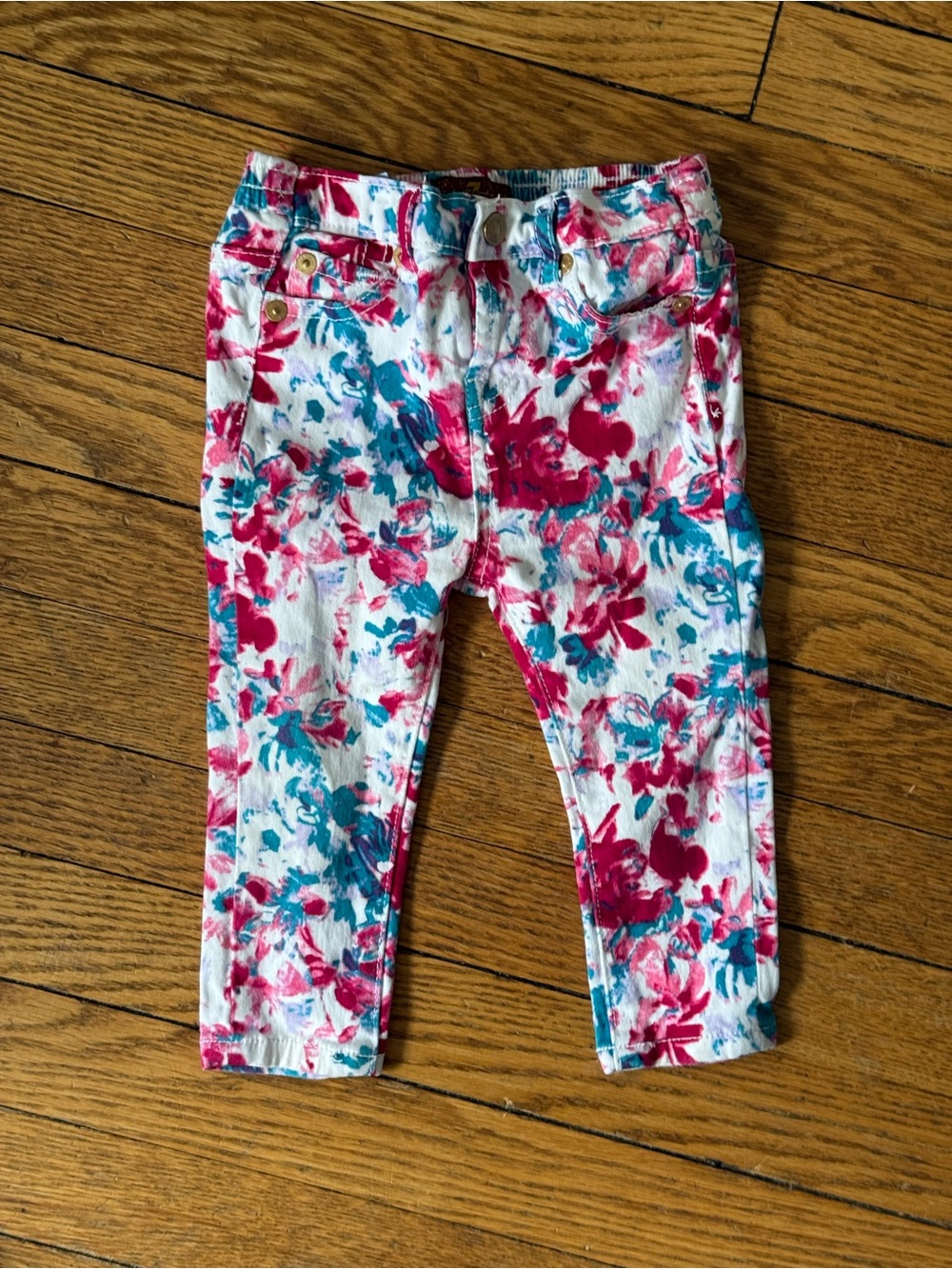 7 For All Mankind Kids Floral Print Pants - Size 18 Months